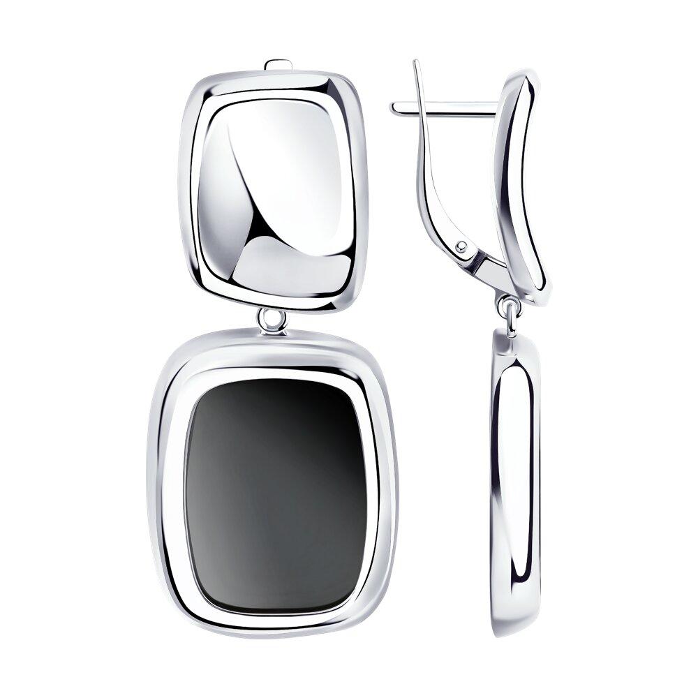 Серьги из серебра с агатами