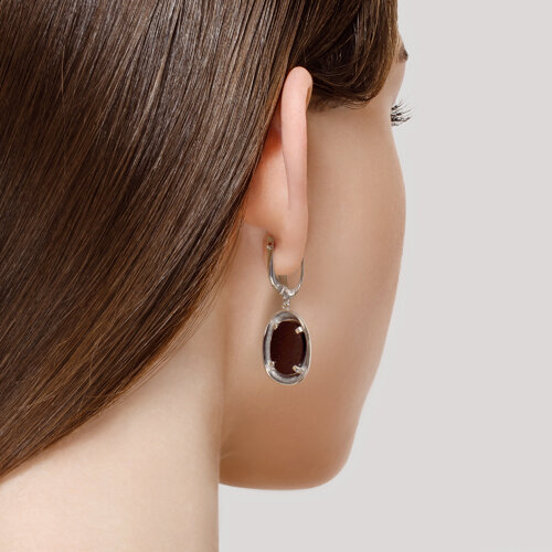 Серьги из серебра с агатами из серебро — вид 3