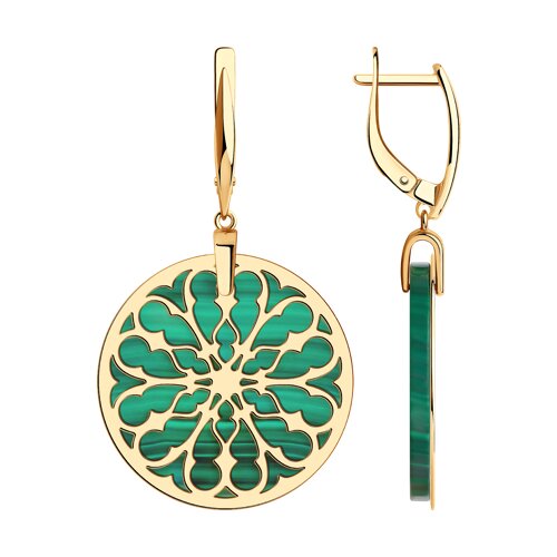 Серьги из серебра с малахитами - видео