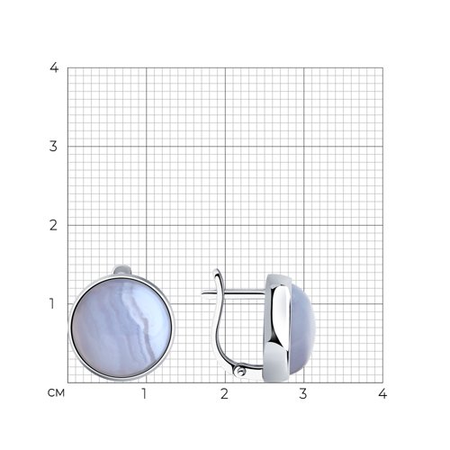 Серьги из серебра с агатами из серебро — вид 3