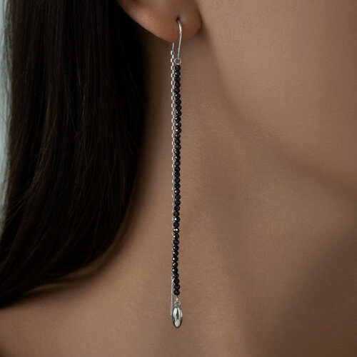 Серьги из серебра с шпинелью из серебро — вид 2