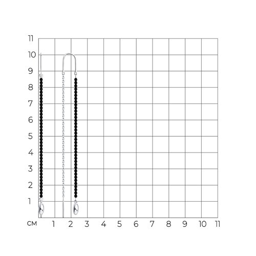 Серьги из серебра с шпинелью из серебро — вид 4