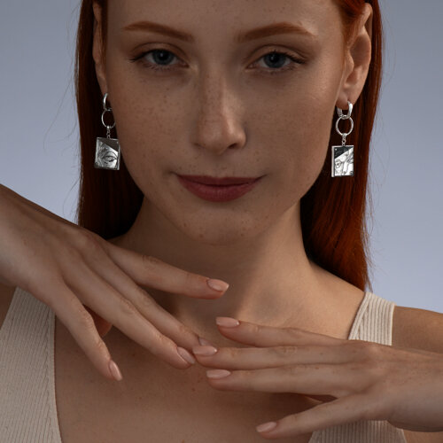 Серьги из серебра с перламутром из серебро — вид 4