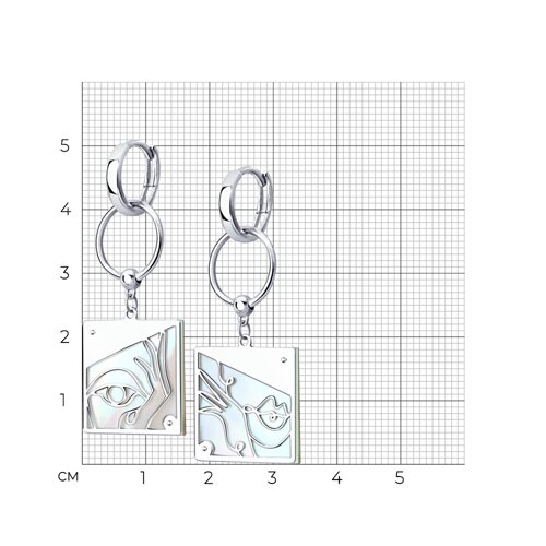 Серьги из серебра с перламутром из серебро — вид 5