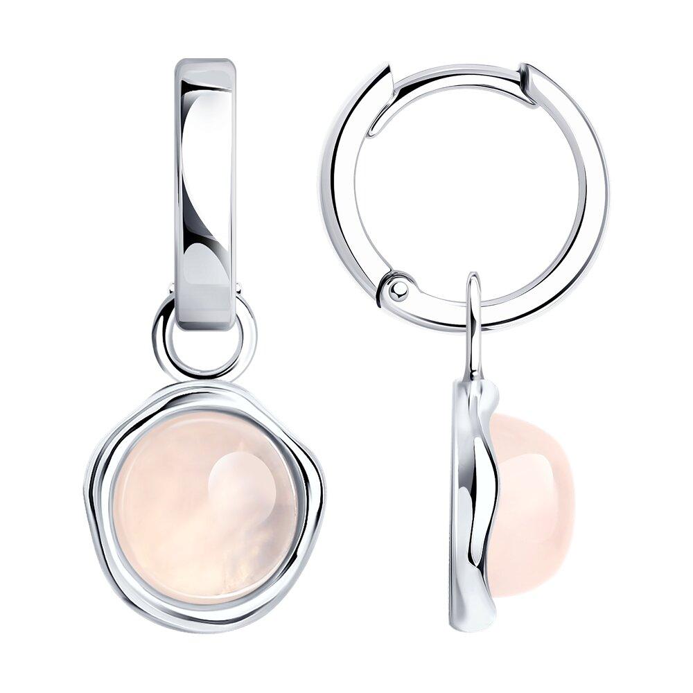 Серьги из серебра с кварцами - видео на модели