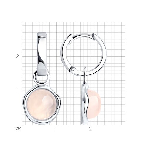 Серьги из серебра с кварцами из серебро — вид 5