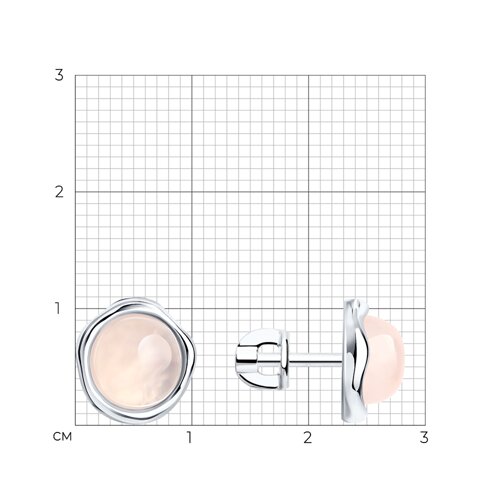 Серьги из серебра с кварцами из серебро — вид 3