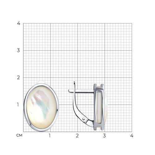Серьги из серебра с перламутром из серебро — вид 2