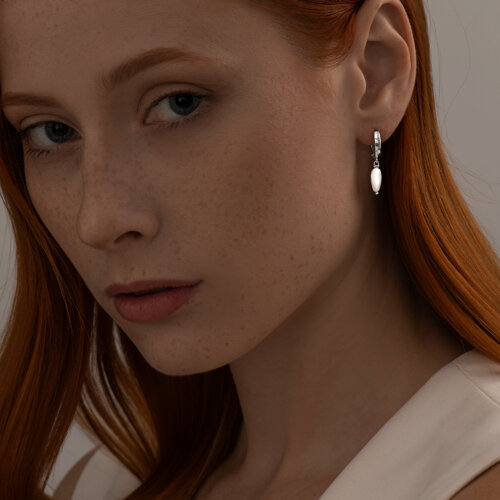 Серьги из серебра с перламутром из серебро — вид 3