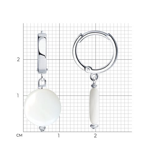 Серьги из серебра с перламутром из серебро — вид 4