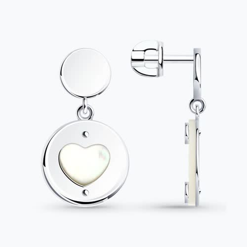 Серьги из серебра с перламутром - видео на модели