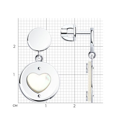 Серьги из серебра с перламутром из серебро — вид 4