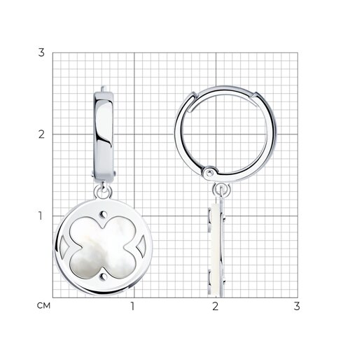 Серьги из серебра с перламутром из серебро — вид 5