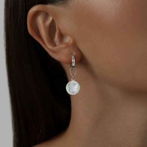 Серьги из серебра с перламутром из серебро — вид 3