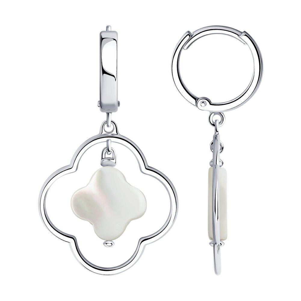 Серьги из серебра с перламутром - видео на модели