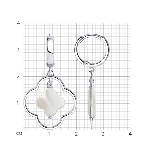 Серьги из серебра с перламутром из серебро — вид 4