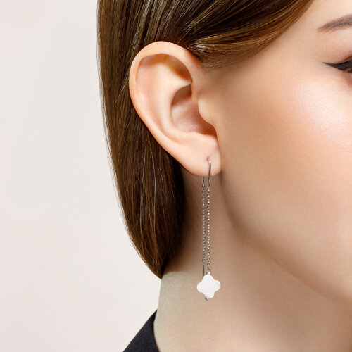 Серьги из серебра с перламутром из серебро — вид 2