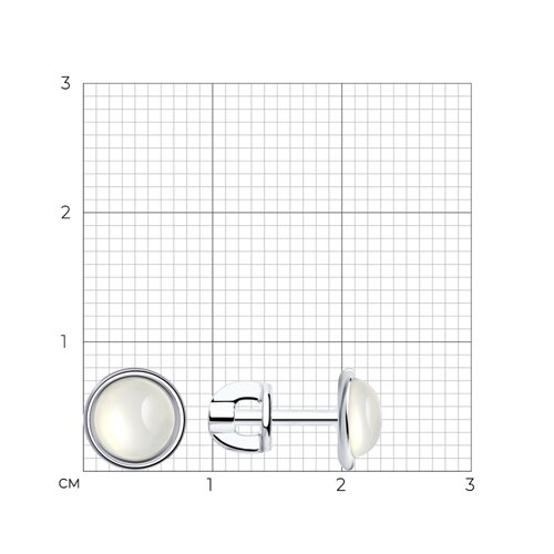 Серьги из серебра с лунными камнями из серебро — вид 3