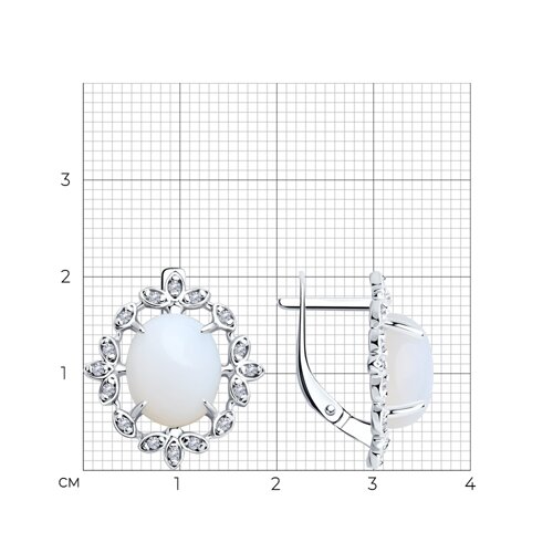 Серьги из серебра с опалитами и фианитами из серебро — вид 4