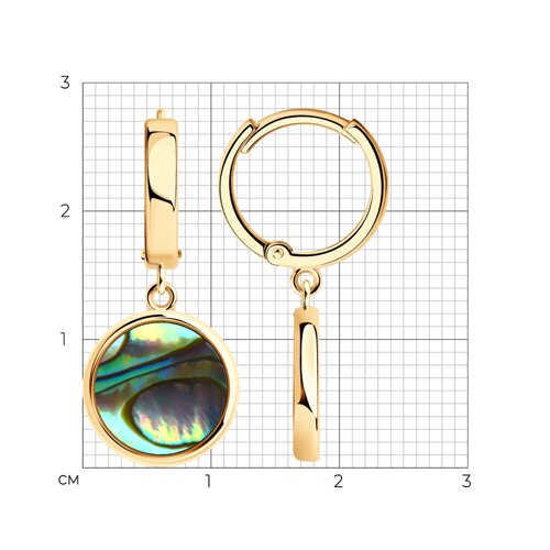 Серьги из серебра с перламутром из золочение розовое — вид 4