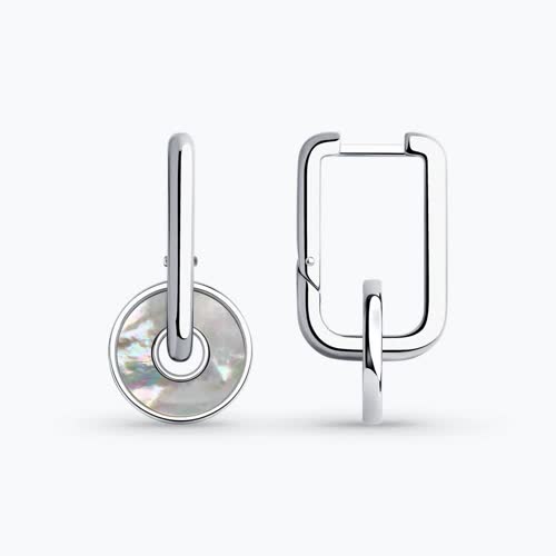 Серьги из серебра с перламутром - видео на модели