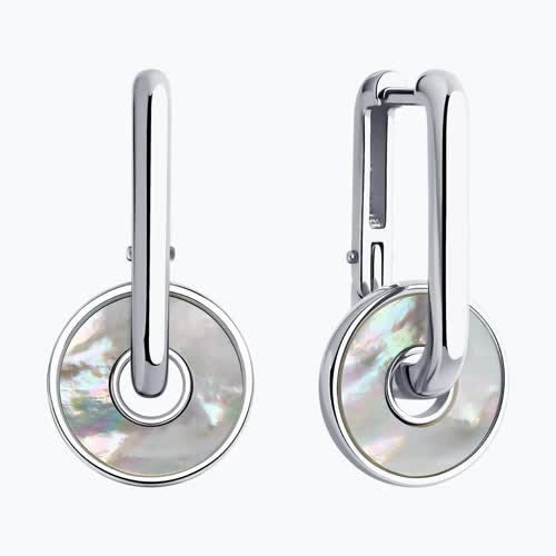 Серьги из серебра с перламутром из серебро — вид 2