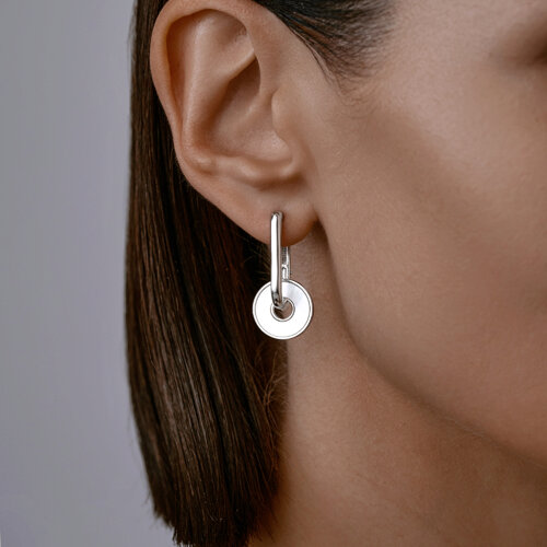 Серьги из серебра с перламутром из серебро — вид 3