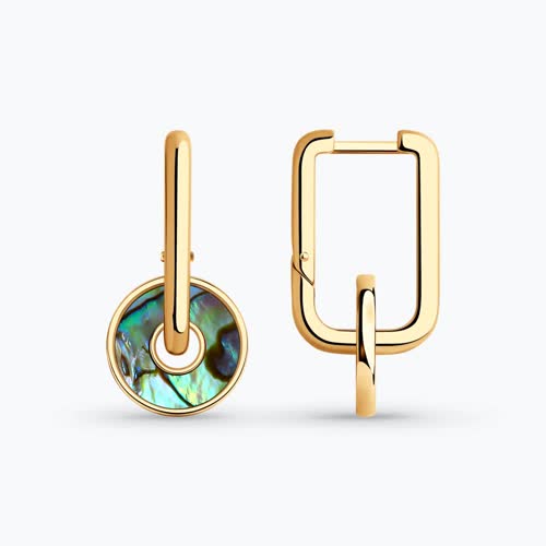 Серьги из золочёного серебра с перламутром - видео на модели