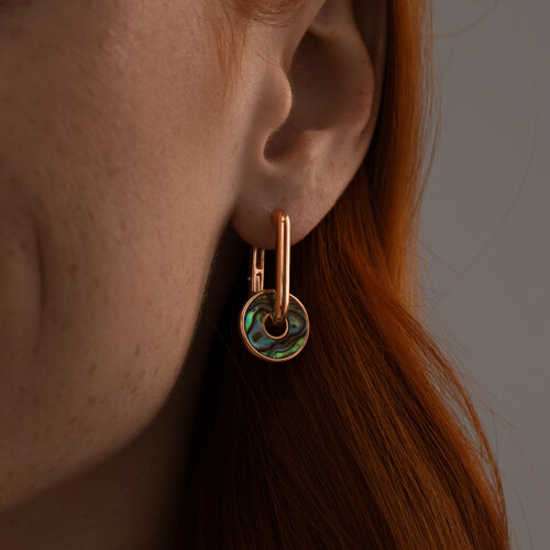 Серьги из золочёного серебра с перламутром из серебро — вид 3