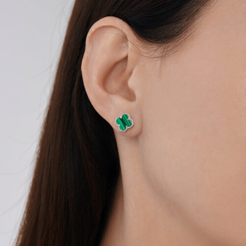 Серьги из серебра с малахитами из серебро — вид 3