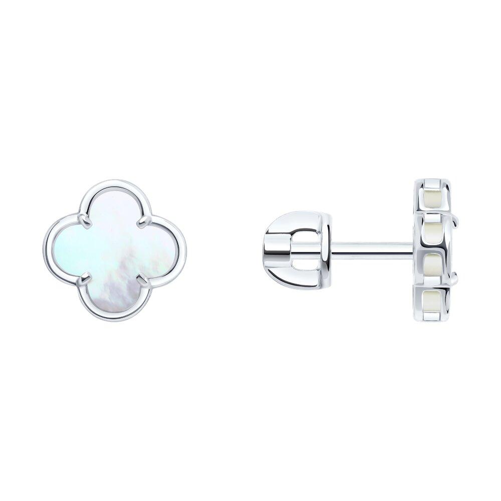 Серьги из серебра с перламутром - видео на модели