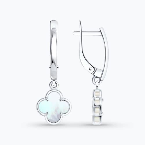 Серьги из серебра с перламутром - видео на модели