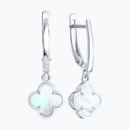 Серьги из серебра с перламутром из серебро — вид 2