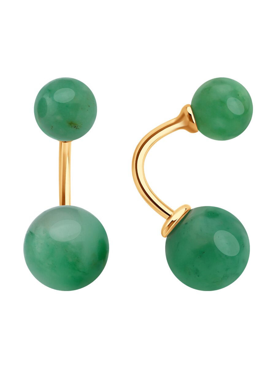 Серьги из золочёного серебра с жадеитами - видео