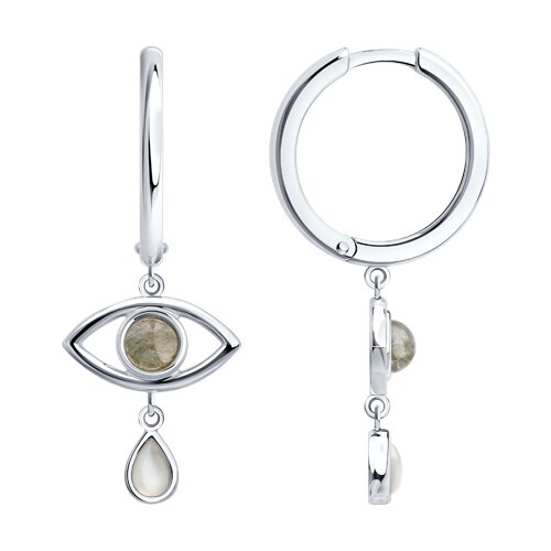 Серьги из серебра с полудрагоценными вставками - видео