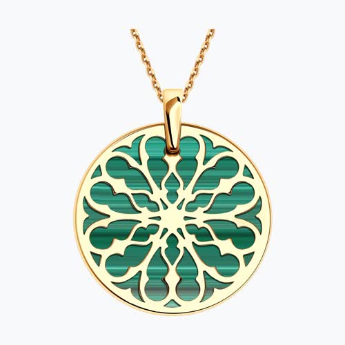 Подвеска из золочёного серебра с малахитом из серебро — вид 2