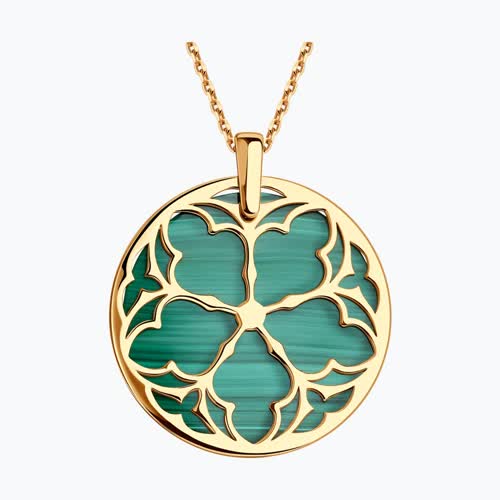 Подвеска из золочёного серебра с малахитом из серебро — вид 2