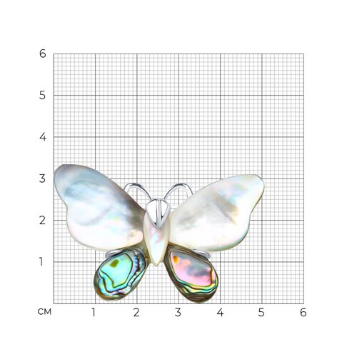 Брошь из серебра с перламутром из родированное серебро — вид 4