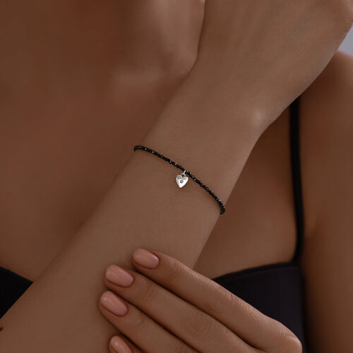 Браслет из серебра с шпинелью и фианитом из серебро — вид 3