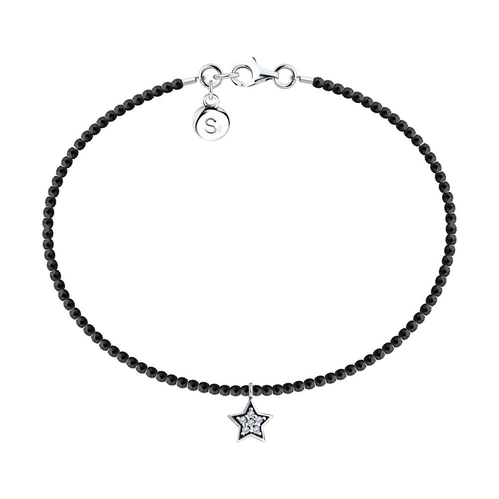 Браслет из серебра с шпинелью и фианитами - видео на модели