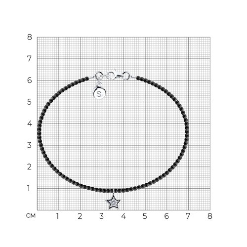 Браслет из серебра с шпинелью и фианитами из серебро — вид 6