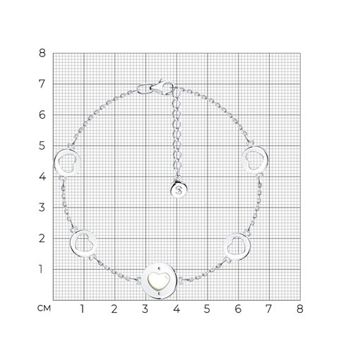 Браслет из серебра с перламутром из серебро — вид 6