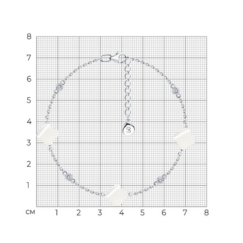 Браслет из серебра с перламутром и фианитами из серебро — вид 6