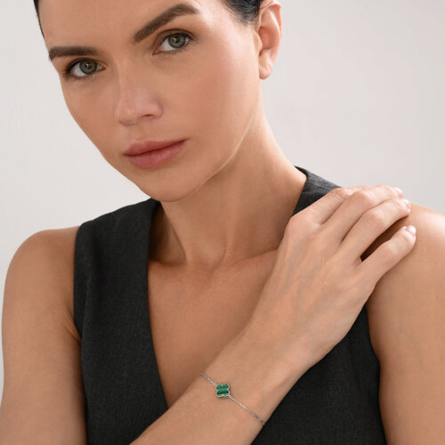 Браслет из серебра с малахитом из серебро — вид 5