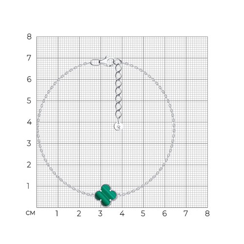 Браслет из серебра с малахитом из серебро — вид 6