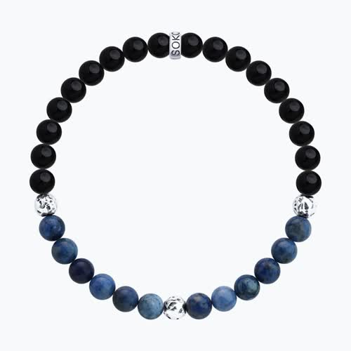 Браслет из серебра с поделочными вставками - видео на модели