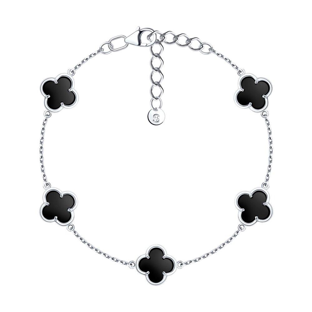 Браслет из серебра с ониксами - видео на модели