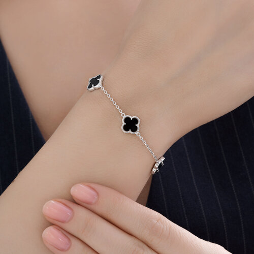 Браслет из серебра с ониксами из серебро — вид 4