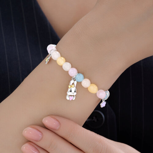 Браслет из золочёного серебра с кварцитом и эмалью из серебро — вид 3