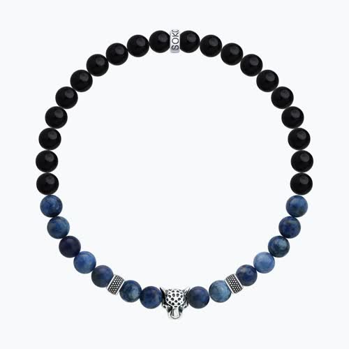 Браслет из серебра с полудрагоценными вставками - видео на модели